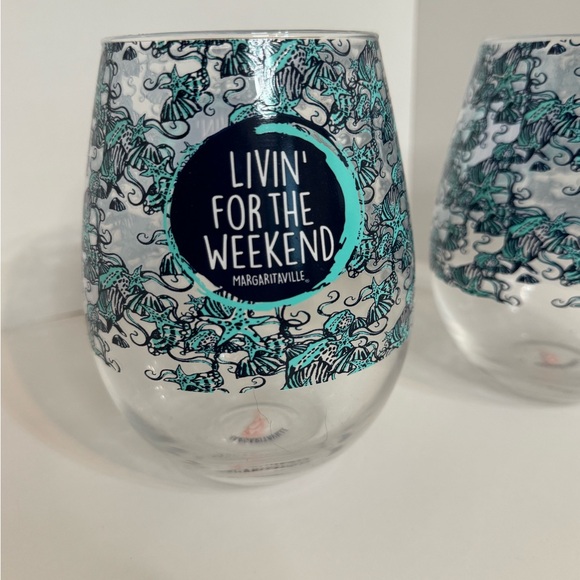 2 HUGE 27 Ounce Margaritaville Turquoise Shell Oversize Stemless Winegla… - Picture 3 of 9